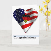 Neuer US-Bürger aus Deutschland Glückwunschkarte Karte (Gelbe Blume)