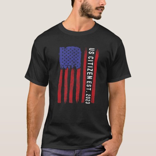 Neuer US-Staatsangehöriger Est 2023 Amerikanischer T-Shirt (Vorderseite)