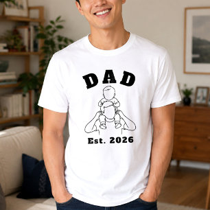 Neuer Vater Baby Schulter Linienkunst T-Shirt