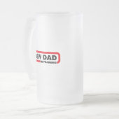 Neuer Vater im Training - eine Bier-Tasse für Mattglas Bierglas (Vorderseite Links)
