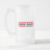 Neuer Vater im Training - eine Bier-Tasse für Mattglas Bierglas (Links)