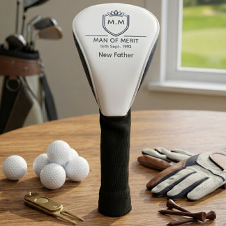 Neuer Vater Monogramm Anfangsbuchstaben Name Mann  Golf Headcover
