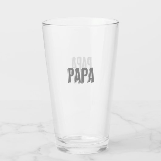 Neuer Vater "Papa" Text Glas (Rückseite)