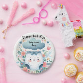 Neuer Vater Pink Blue Diaper und Wischen Baby-Dusc Pappteller (Party)