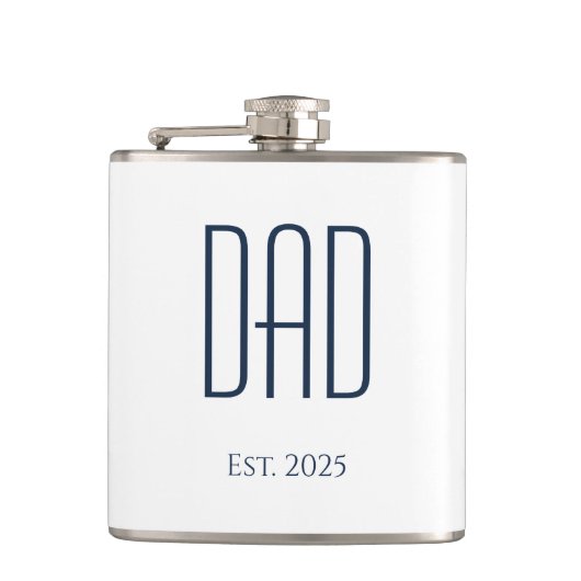 Neuer Vater Vater's Day Einfach Minimalistisch Flachmann (Vorderseite)