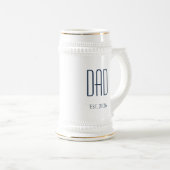 Neuer Vater zu sein einfache blaue Typografie Bierglas (VorderseiteRechts)