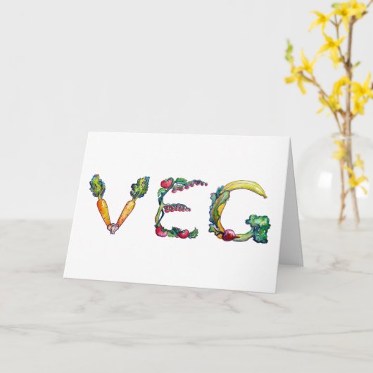 Neuer Vegetarier oder vegane Gruß-Karte Karte (Gelbe Blume)