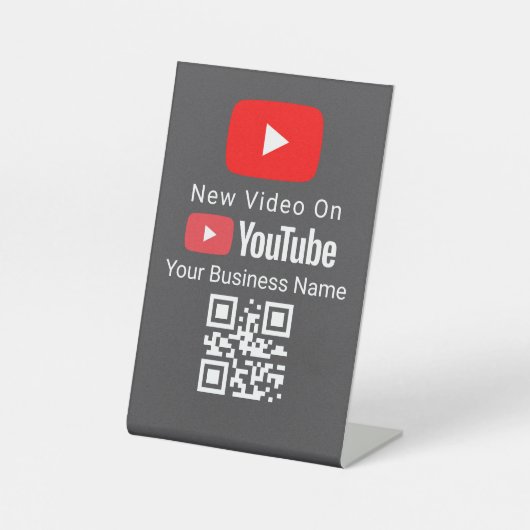 Neuer Videos QR-Code-Schild | YouTube | Nageltechn Sockelschild (Vorderseite)