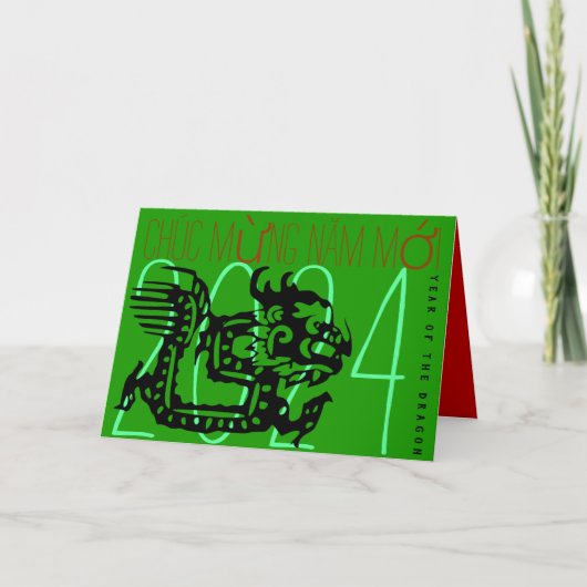 Neuer vietnamesischer Drache 2024 HGC Feiertagskarte (Vorderseite)