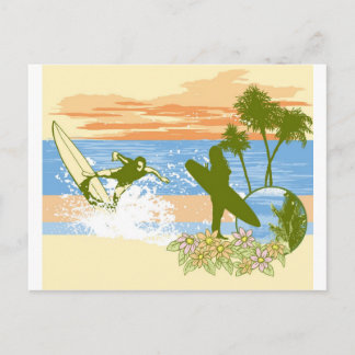 neuer Vintager Surferhawaii-Strandmädchenjunge Postkarte