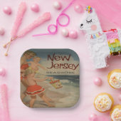 Neuer Vintager Urlaub auf Jersey Pappteller (Party)