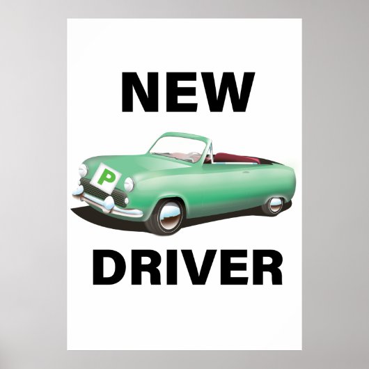Neuer vorläufiger Autofahrer Poster (Vorne)
