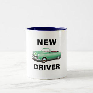 Neuer vorläufiger Autofahrer Zweifarbige Tasse