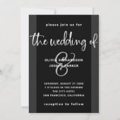 Neuer Vorschlag | Charcoal Black and White Wedding Einladung (Vorderseite)