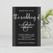 Neuer Vorschlag | Charcoal Black and White Wedding Einladung (Stehend Vorderseite)