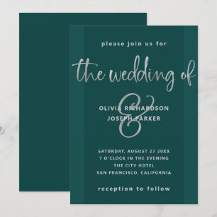 Neuer Vorschlag   Emerald Green und Silver Wedding Einladung