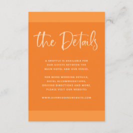 Neuer Vorschlag | Papaya Orange Wedding Details Begleitkarte