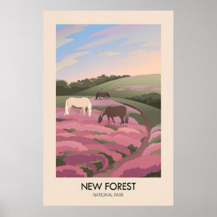 Neuer Wald Nationalpark modernes Reiseposter Poster