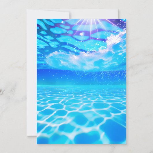 Neuer Wasserpark Cool Sommerspulpadat 6. Geburtsta Einladung (Rückseite)