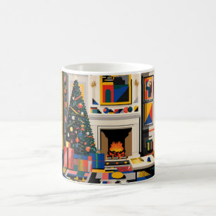 Neuer Wave 1980er Pop-Art-Weihnachtstasse Kaffeetasse