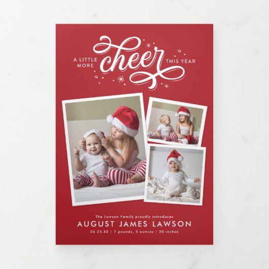 Neuer Weihnachtsanfang für Kleinkinder Dreifach Gefaltete Urlaubskarte (Cover)