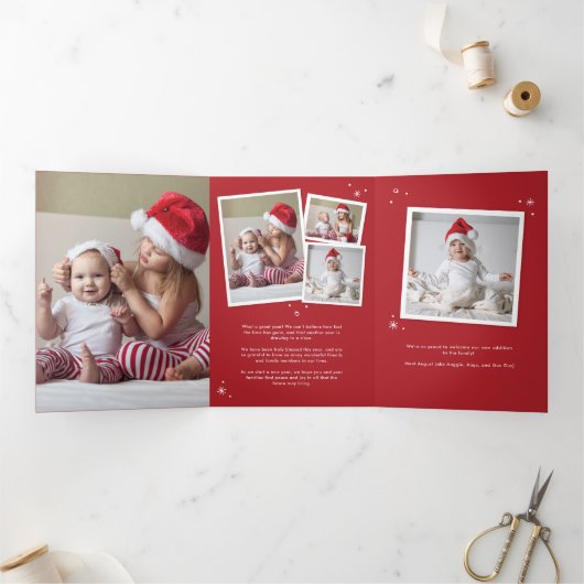 Neuer Weihnachtsanfang für Kleinkinder Dreifach Gefaltete Urlaubskarte (Innenseite)