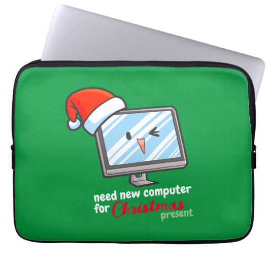 Neuer Weihnachtscomputer Laptopschutzhülle (Vorderseite)