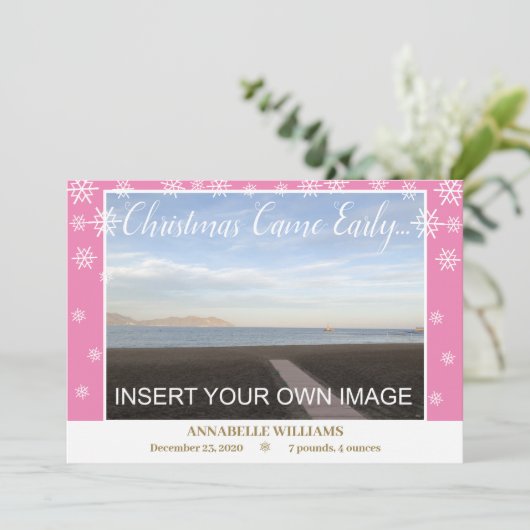 Neuer Weihnachtsfeiertag - Geburtsankündigung Ankündigung (Stehend Vorderseite)