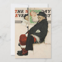 Neuer Weihnachtsmann auf einem Zug Norman Rockwell