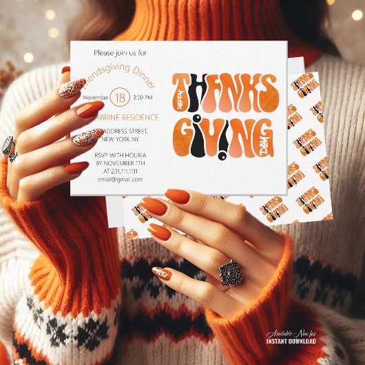 Neuer Weißer Graffiti-Erntedank Herbst Einladung