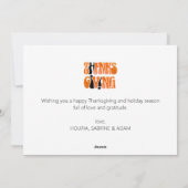 Neuer Weißer Graffiti-Erntedank Herbst Feiertagskarte (Rückseite)