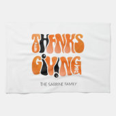 Neuer Weißer Graffiti-Erntedank Herbst Geschirrtuch (Horizontal)