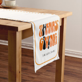 Neuer Weißer Graffiti-Erntedank Herbst Mittelgroßer Tischläufer