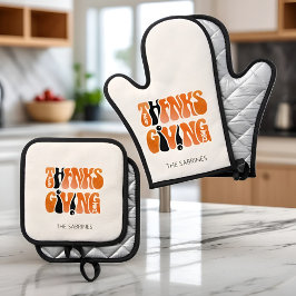 Neuer Weißer Graffiti-Erntedank Herbst Ofenhandschuh & Topflappen-Set