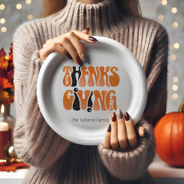 Neuer Weißer Graffiti-Erntedank Herbst Pappteller