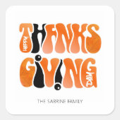 Neuer Weißer Graffiti-Erntedank Herbst Quadratischer Aufkleber (Vorderseite)