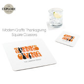 Neuer Weißer Graffiti-Erntedank Herbst Rechteckiger Pappuntersetzer