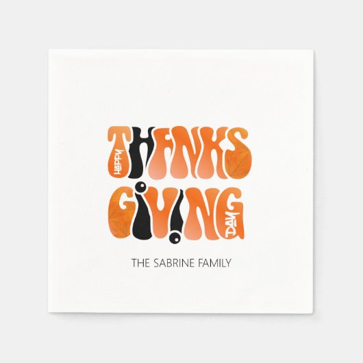 Neuer Weißer Graffiti-Erntedank Herbst Serviette (Vorderseite)
