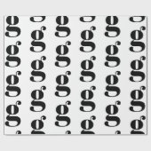 Neuer, weißer, monogramm-schwarzer Anfangsbuchstab Geschenkpapier (Flach)