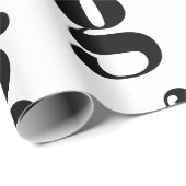 Neuer, weißer, monogramm-schwarzer Anfangsbuchstab Geschenkpapier (Rolleneckpunkt)