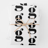 Neuer, weißer, monogramm-schwarzer Anfangsbuchstab Geschenkpapier Set (Beispiel)