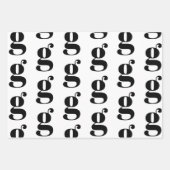 Neuer, weißer, monogramm-schwarzer Anfangsbuchstab Geschenkpapier Set (Vorderseite)