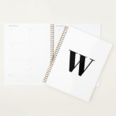 Neuer, weißer, monogramm-schwarzer Anfangsbuchstab Planer (Anzeige)