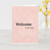 Neuer Welcome Gold Glitzer Karte (Gelbe Blume)