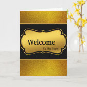 Neuer Welcome Gold Glitzer Karte (Gelbe Blume)