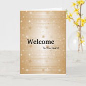 Neuer Welcome Gold Glitzer Karte (Gelbe Blume)