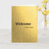 Neuer Welcome Gold Glitzer Karte (Gelbe Blume)