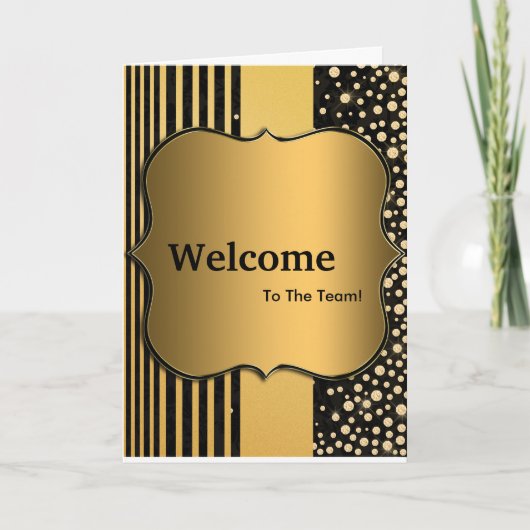 Neuer Welcome Gold Glitzer Karte (Vorderseite)
