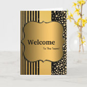 Neuer Welcome Gold Glitzer Karte (Gelbe Blume)