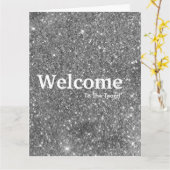 Neuer Welcome Gold Glitzer Karte (Gelbe Blume)